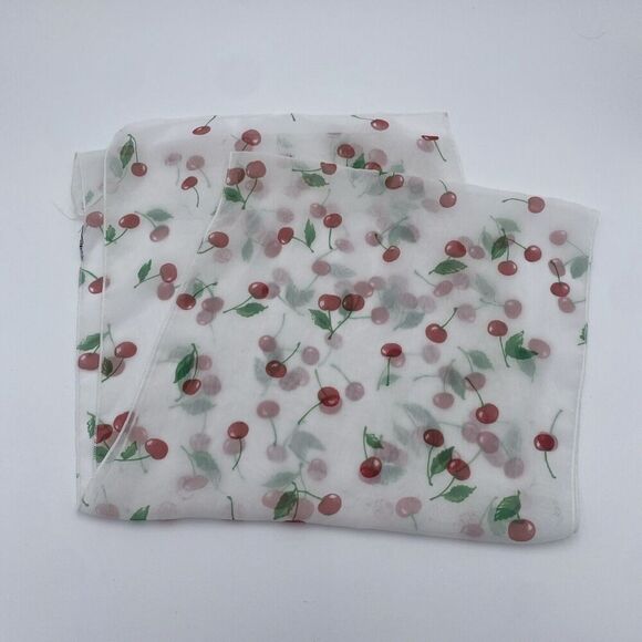 Cherry Print Fruit Pattern Unbranded Rectangle Long Scarf Bag Accessory - Picture 1 of 7